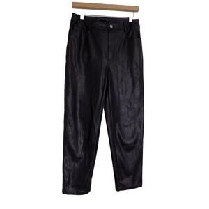 Decker black faux leather pants womens size Medium